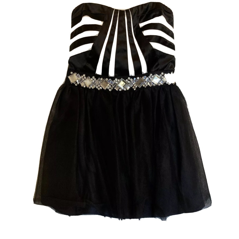 Love‎ Reigns As U Wish NWT Dress Mini Jrs 5 Y2K Black & White HoCo Prom Party